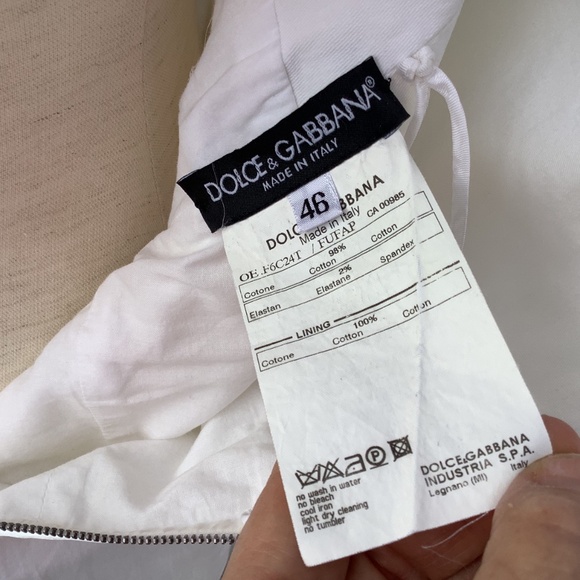 Dolce and Gabbana Off White Sleeveless Sheath Dress EUC Size IT 46 /US 10 - Picture 5 of 14